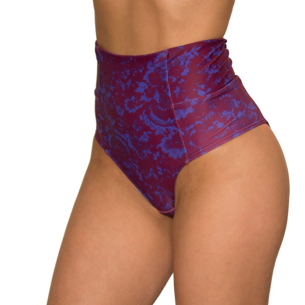 VEKKER Polewear/ Swimwear High waist bottoms purple XS NWT